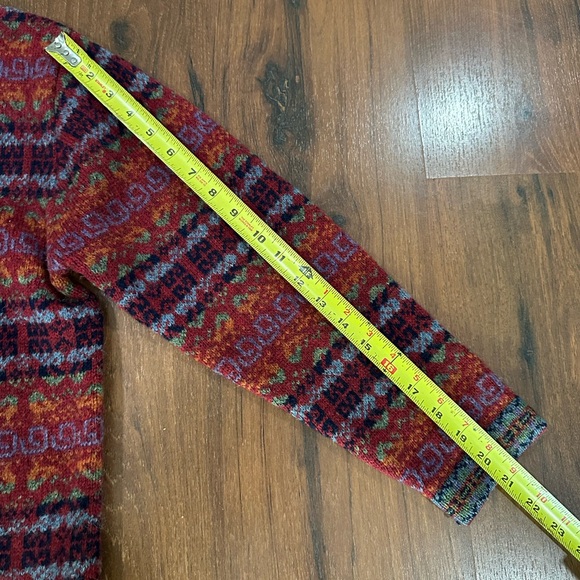 VTG Eagle’s Eye women's 100% Wool Fair Isle Setesdal Sweater Sz Small red - Picture 6 of 8